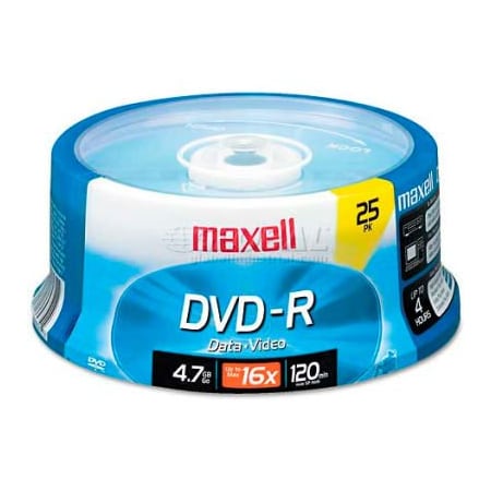 Maxell Maxell 638010 DVD-R Discs, 4.7GB, 16x, Spindle, Gold, 25/Pack 638010